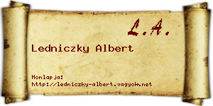 Ledniczky Albert névjegykártya