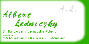 albert ledniczky business card